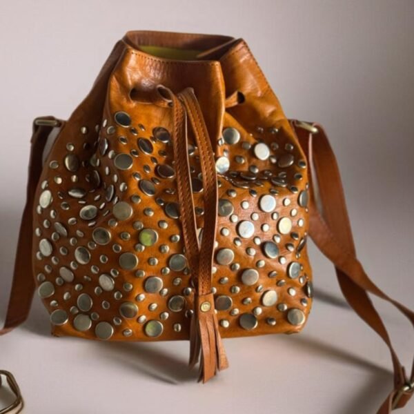 Sac boursse a clou moutarde