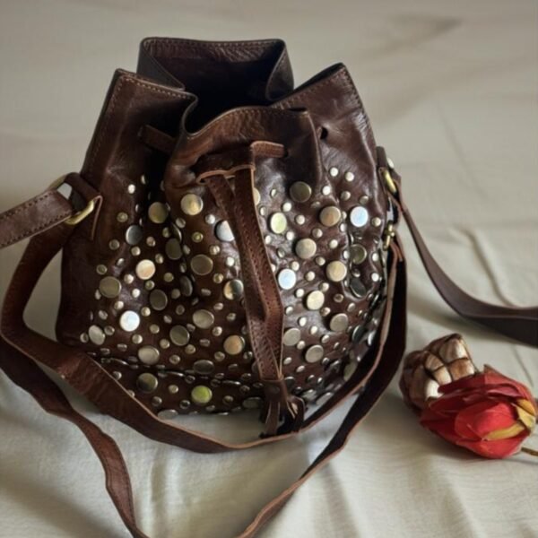 Sac boursse a clou marron