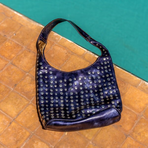 Sac bondouliere a clous bleu