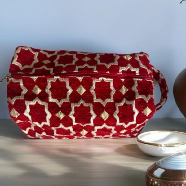 Pochette zellig red cylindre