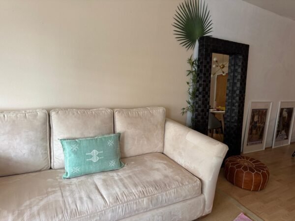 Coussin tapis vert eau