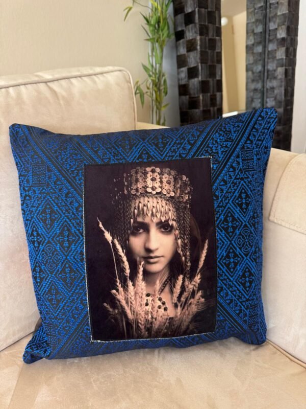 Blue Cushion – Wheat Headdress