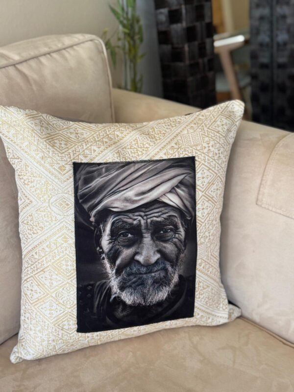 Beige Cushion – Elderly Man
