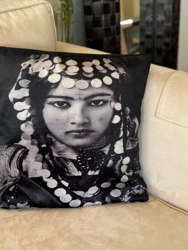Large Black Cushion – Coin Headdress