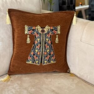 Embroidered Kaftan Pillow Brown