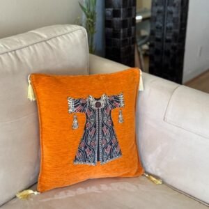 Embroidered Kaftan Pillow Orange