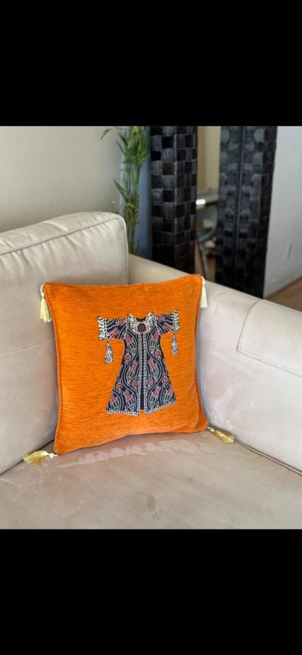 Embroidered Kaftan Pillow Orange